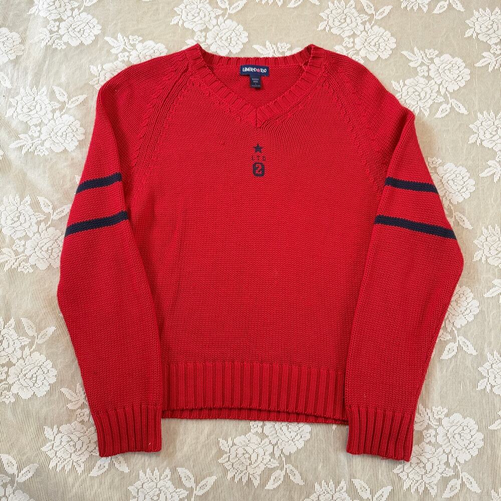 Vintage Y2K Limited Too Red Varsity Sweater Girls L / Women’s XS
